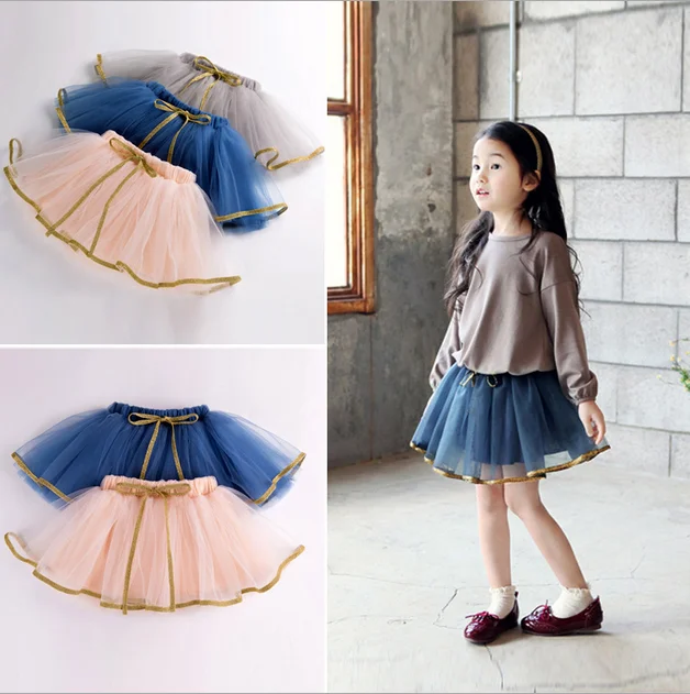 W72426G new design boutique organza tutu baby girls mini skirt 2016