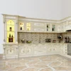 luxury royal antique kitchen cabinet solid wood italian furniture buffet set top quality steel buffet set