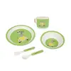 Hot selling eco-friendly baby bamboo fiber tray baby cute design dinner plate set
