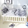 custom 100% cotton gray white star Printed applique baby boys girls bedding cover 3 pieces set