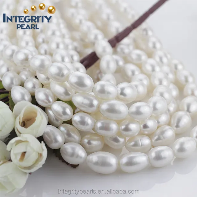11-12mm AA+ huge big size rice shaped white natural genuine single pearl string