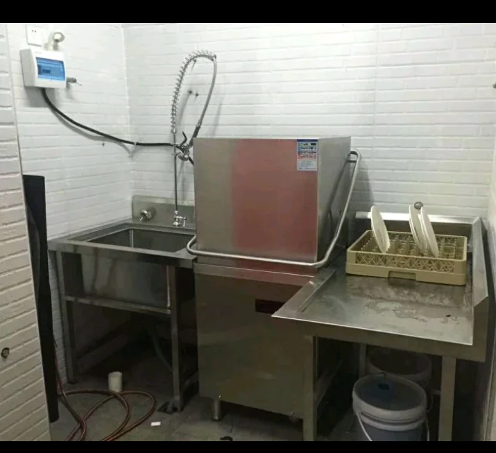 SUS304 Dishwasher Hood Type Hotel Restaurant Commercial Dish Washer Restaurant Kitchen Dish Bowl Washer
