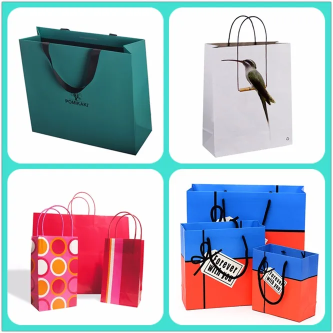 2017 china new year gift packing custom printed art paper bag