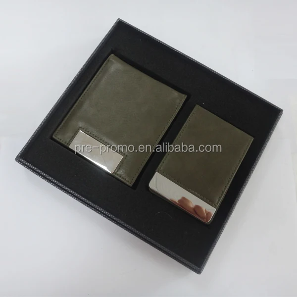 promotional premium card holder wallet pen and money clip gift