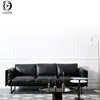 New Top Grain Stanley Brushed Black Leather Sofa India