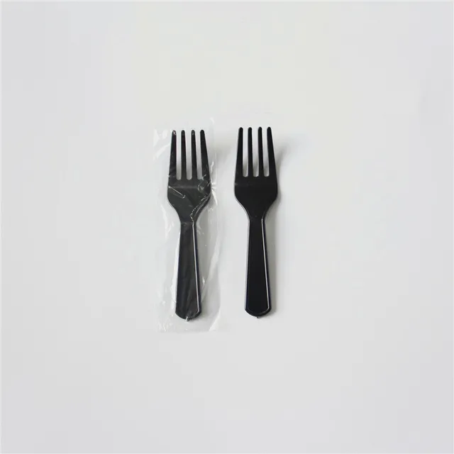 plastic black fork