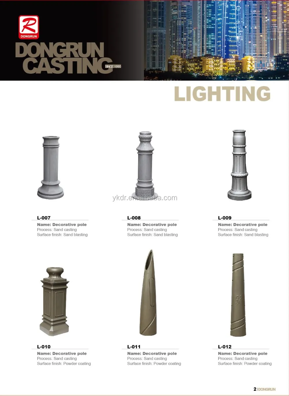 sand casting foundry supply aluminum decorative garden lamp post
