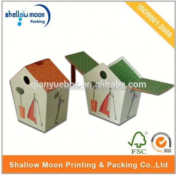 customized paper design house shaped cardboard paper gift box