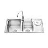 Double bowls simple design classic first class kitchen stainless steel sink