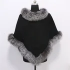 New Fashion Customized Color Genuine Fox Fur Pullover Cashmere Shawl