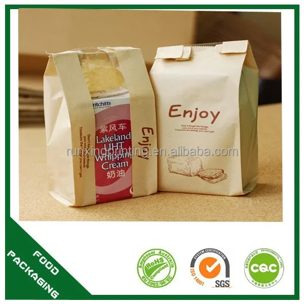 brown kraft bread paper bag,bread packaging paper bags,custom