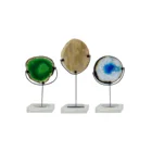 Natural Agate Decoration Pieces with Crystal Base for Home Hotel Wedding Table Crystal Use