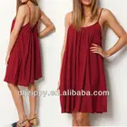 China Wholesale Spaghetti Strap Loosed Chiffon XXL Lady Clothing Dress