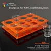 12 holes Transparent panel fluorescent orange plate Elegant Acrylic Wine Glass Rack Acrylic Wine Cup Holder Wine Display