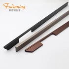 Black American style long handle for large wardrobe door shoe cabinet wine cabinet aluminium pull handle