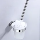 Stainless Steel 304 Toilet Brush and Holder Set Mirror Polish Wall Mounted With Plastic Handle