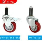 3/4/5 Inch Red PU Heavy Duty Swivel Plate/Universal Plate/ Universal Rigid Castor Wheel for Factory