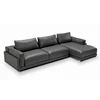 Modern design recycled genuine thick leather L sofa in guangdong foshan furniture
