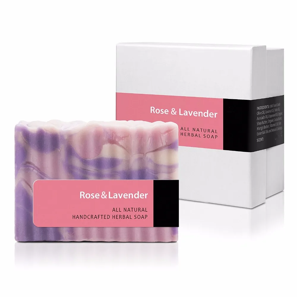 private label all natural handcrafted herbal rose lavender soap
