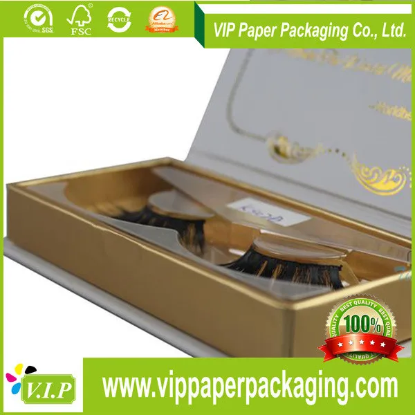 taobao cardboard paper box for eyelash packaging with lid pvc