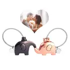Fantastic Kissing Elephant Love Couples Custom Logo Keychain Valentine's Gift