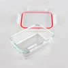 Factory Supply Rectangular Pyrex Glass Canister With Silicone Seal Locking Lid