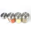 Linlang shanghai factory sale glassware products 50ml glass spice jars with stainless steel lids