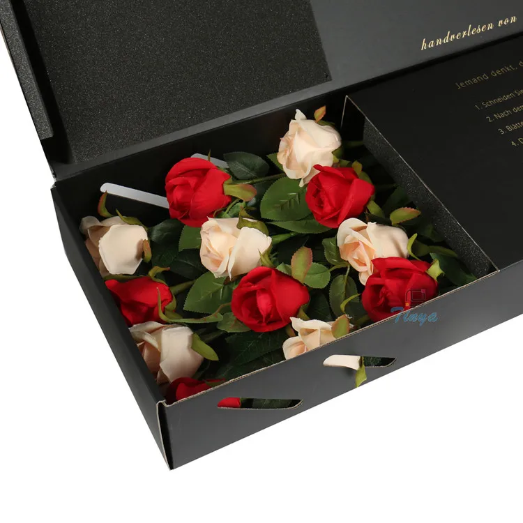 tuck top black corrugated paper gift packaging flower gift box