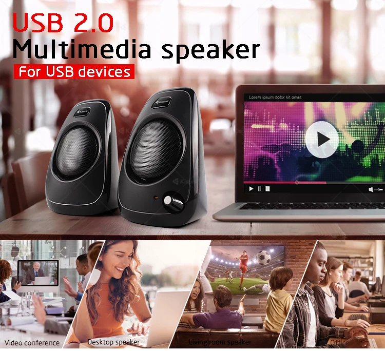 USB 2.0 wired mini 3.5mm jack speakers system parlantes for desktop laptop pc - ANKUX.COM