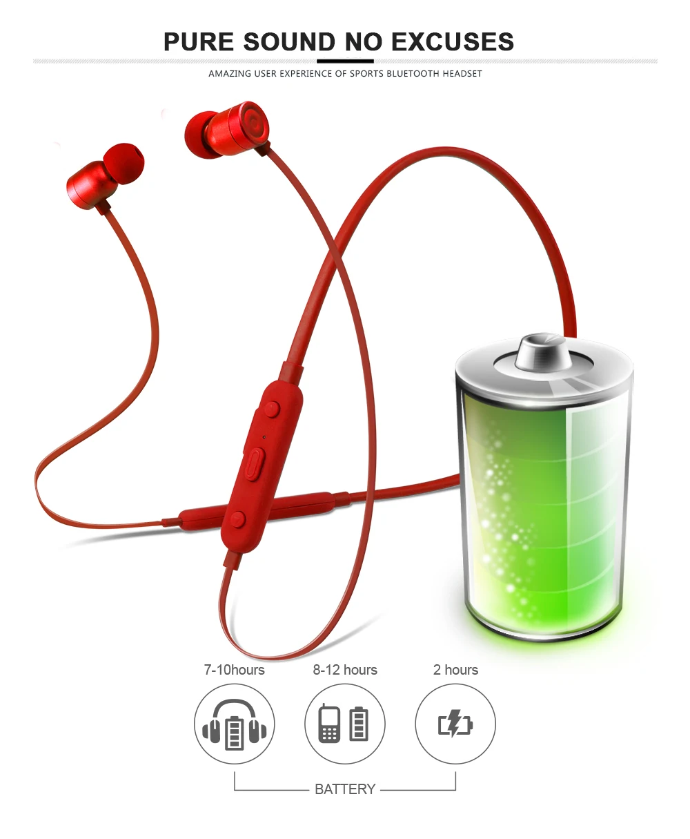 Waterproof Noise Cancelling headphone& earphones 2018 new V4.1 bluetooth Sweatproof headset RD08 - ANKUX.COM