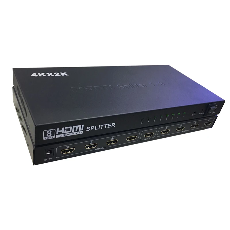 4K 2k HDMI Splitter 1x8 8 Port HDMI Splitter 1 in 8 out For TV - ANKUX.COM