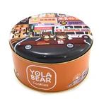 Fancy Design Round Metal Tin for Cookies, Cookies Tin Box