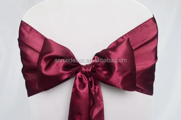 Wholesale High Quality Plain Satin Chair Cover Sash for Wedding Decoration