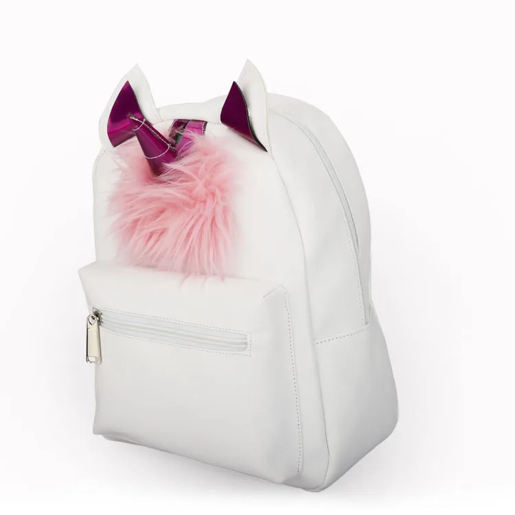 Custom logo unicore girls PU leather mini backpack for children