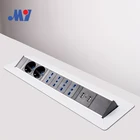 round flat type Italian outlet parallel flip desk socket with usb charger