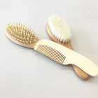 Premium Bamboo Hair Brush and Comb Set Natural Soft Bristles Ideal for Cradle Cap