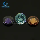 Blue purple champagne round shape special cut Cubic Zirconia loose gemstone