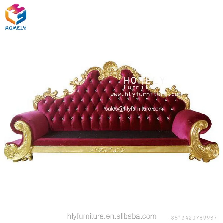 High Quality Used Solid Wood Royal Living Room Wedding Leather