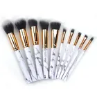 Custom Wholesale 0em Free Sample Marbling 10 Piece Full Makeup Brushes Set