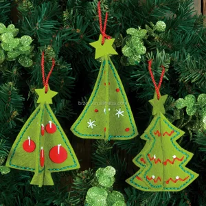3d christmas tree ornaments tree design felt diy craft kit