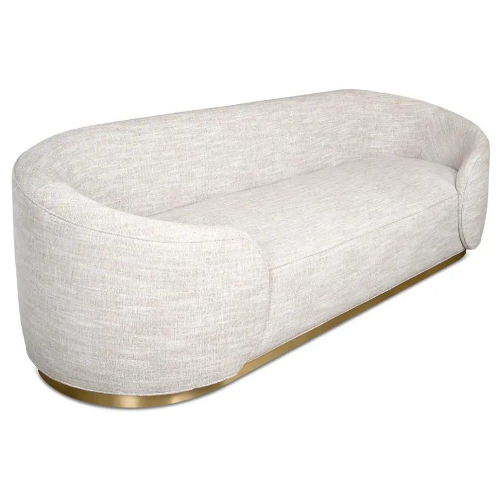 Nuevo diseño moderno estilo curva sofá, tapicería tela de lino sofá para el acontecimiento de la boda