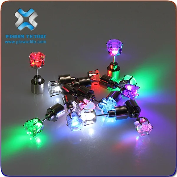 up led flashing cute christmas angel earrings for valentine gift