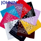 Custom logo printed polyester / cotton head scarf paisley bandana