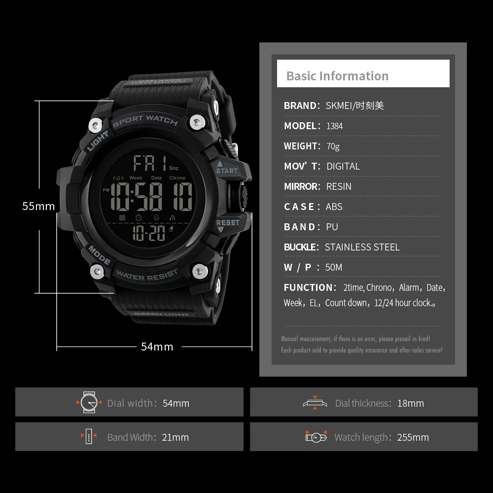 Slap camouflage digital watch face waterproof chronograph 5atm
