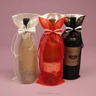 custom printed organza wine bag/organza wine pouch