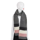 Soft warm mixed color lady winter knitted scarf