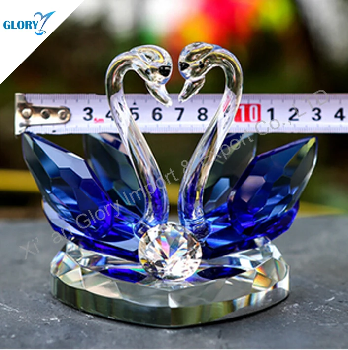 wholesale blue pink crystal swan wedding gifts 2016