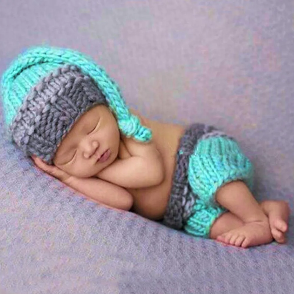 Newborn Baby Boys Girls Cute Crochet Knit Costume Prop Outfits Photo Photography