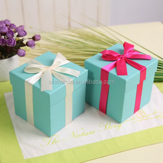 wholesale paper color wedding favor blue gift tiffany box