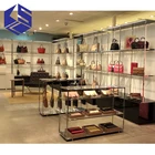 Newly Come Wooden Custom-made Handbag Shelf/floor standing stainless steel bag display rack